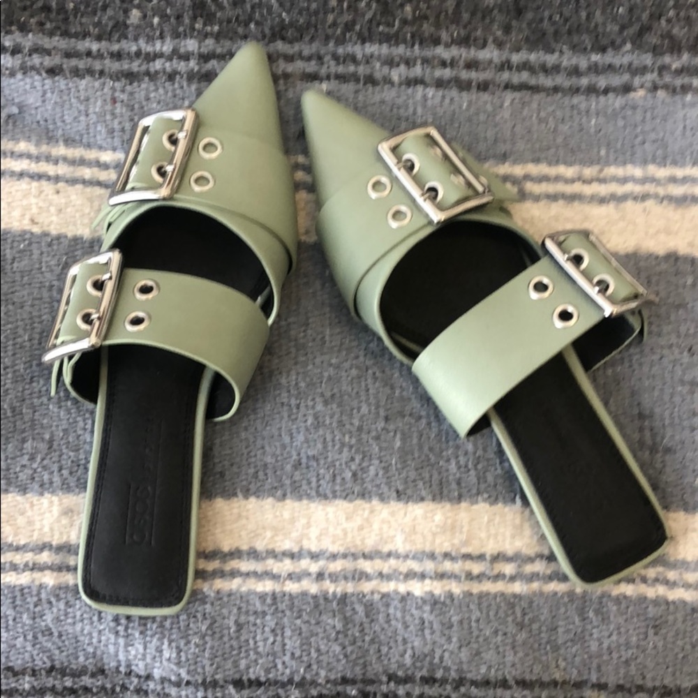 ASOS pointed mules in mint - Picture 3 of 3